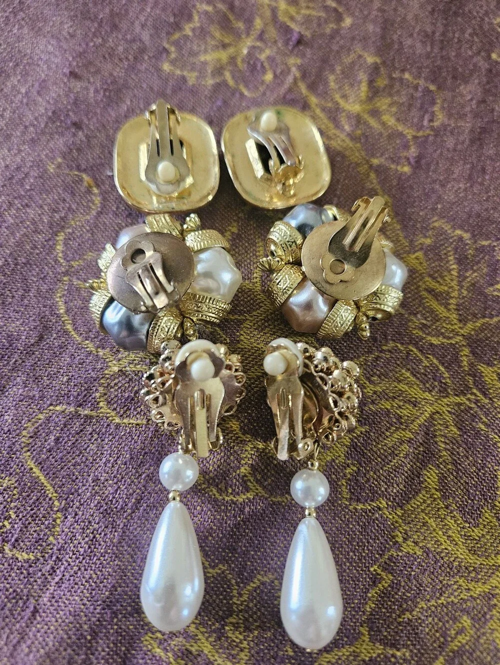 Vintage 80s Clip ON Earrings Set in Multiple Colors 12pair